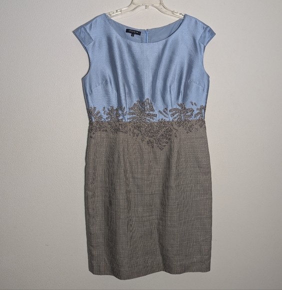 Lafayette 148 Women's Dress Long Jacket Set‎ Silk Beaded Quiet Luxury Large 12